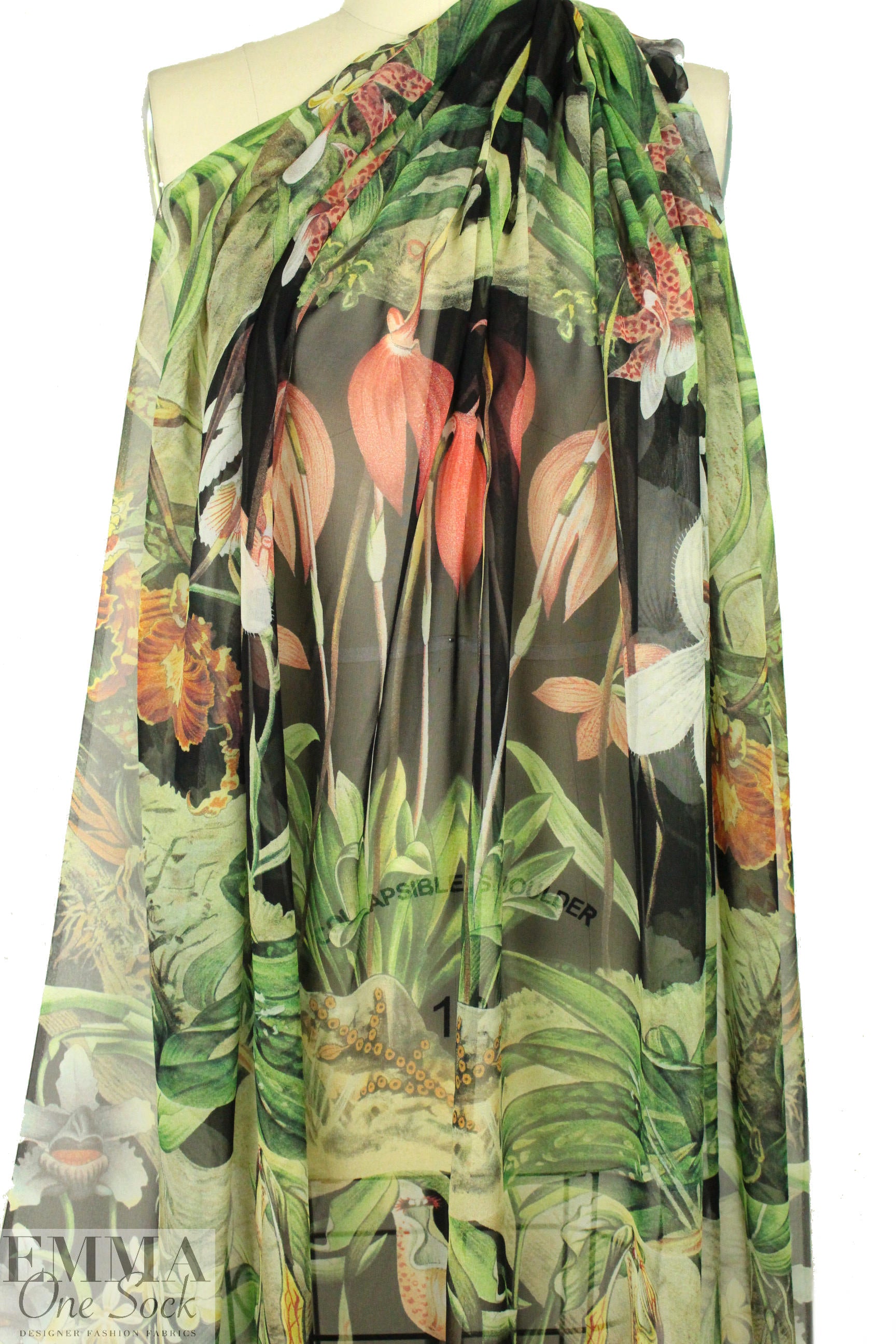 Italian garden dream silk chiffon panel