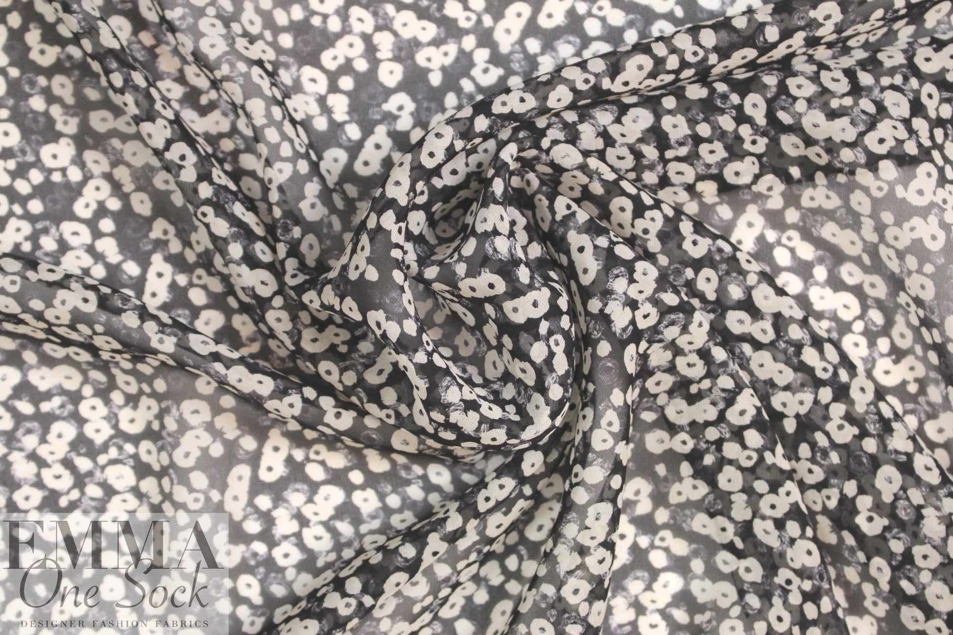 3.1 Phi11ip Lim silk chiffon - black/gray floral