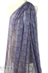 NY designer red/blue pebble print silk chiffon