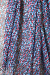 NY designer red/blue pebble print silk chiffon