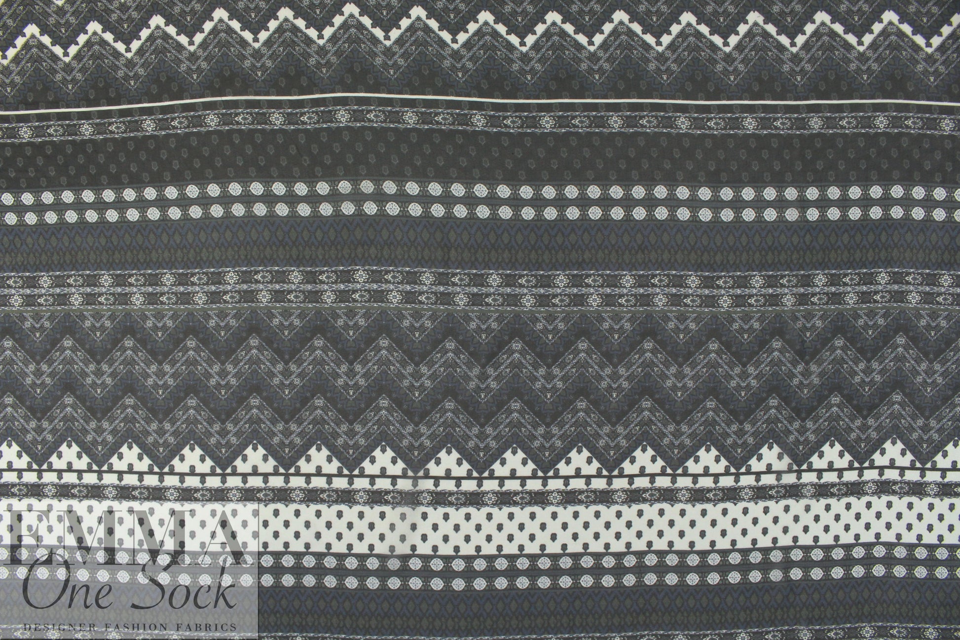 NY designer intricate graphic silk chiffon .625 yds