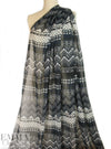 NY designer intricate graphic silk chiffon