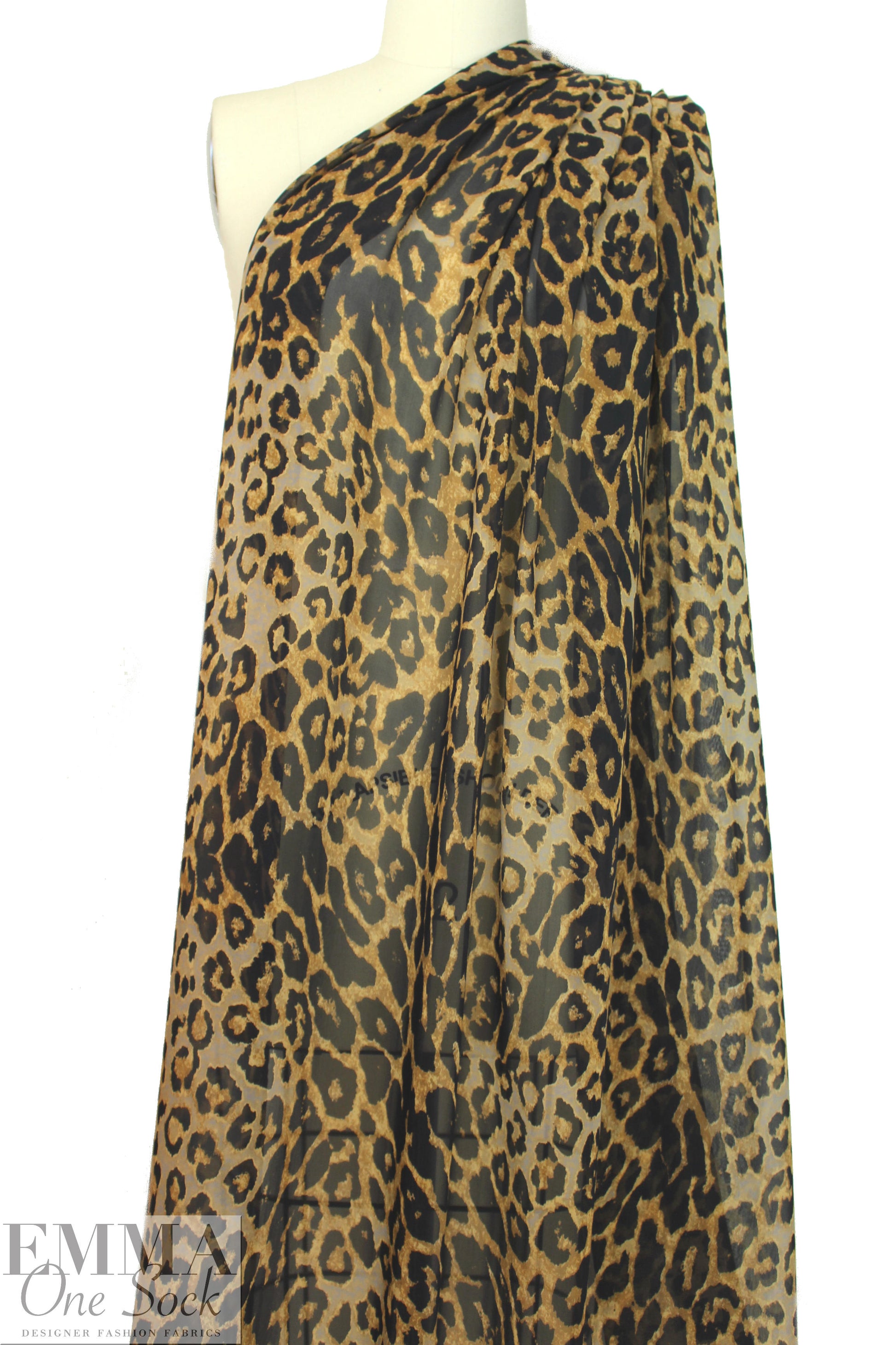 NY designer leopard print silk chiffon