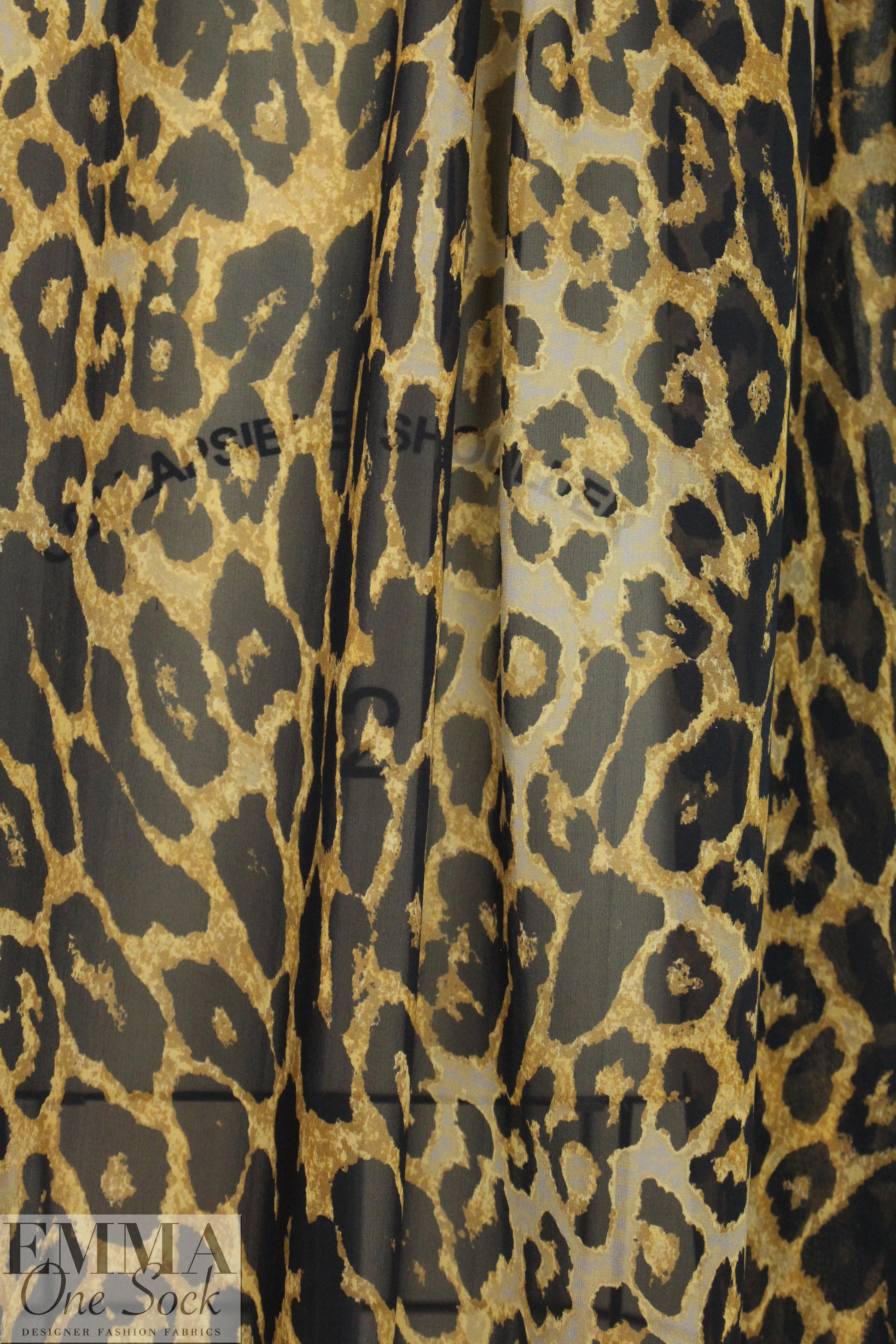NY designer leopard print silk chiffon