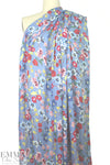 NY designer french blue floral silk georgette 1.875 yd