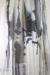 Nico1e Mi11er painterly abstract silk satin chiffon 2.125 yds