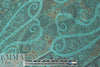 NY designer teal/cocoa paisley silk georgette