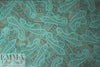 NY designer teal/cocoa paisley silk georgette