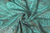 NY designer teal/cocoa paisley silk georgette