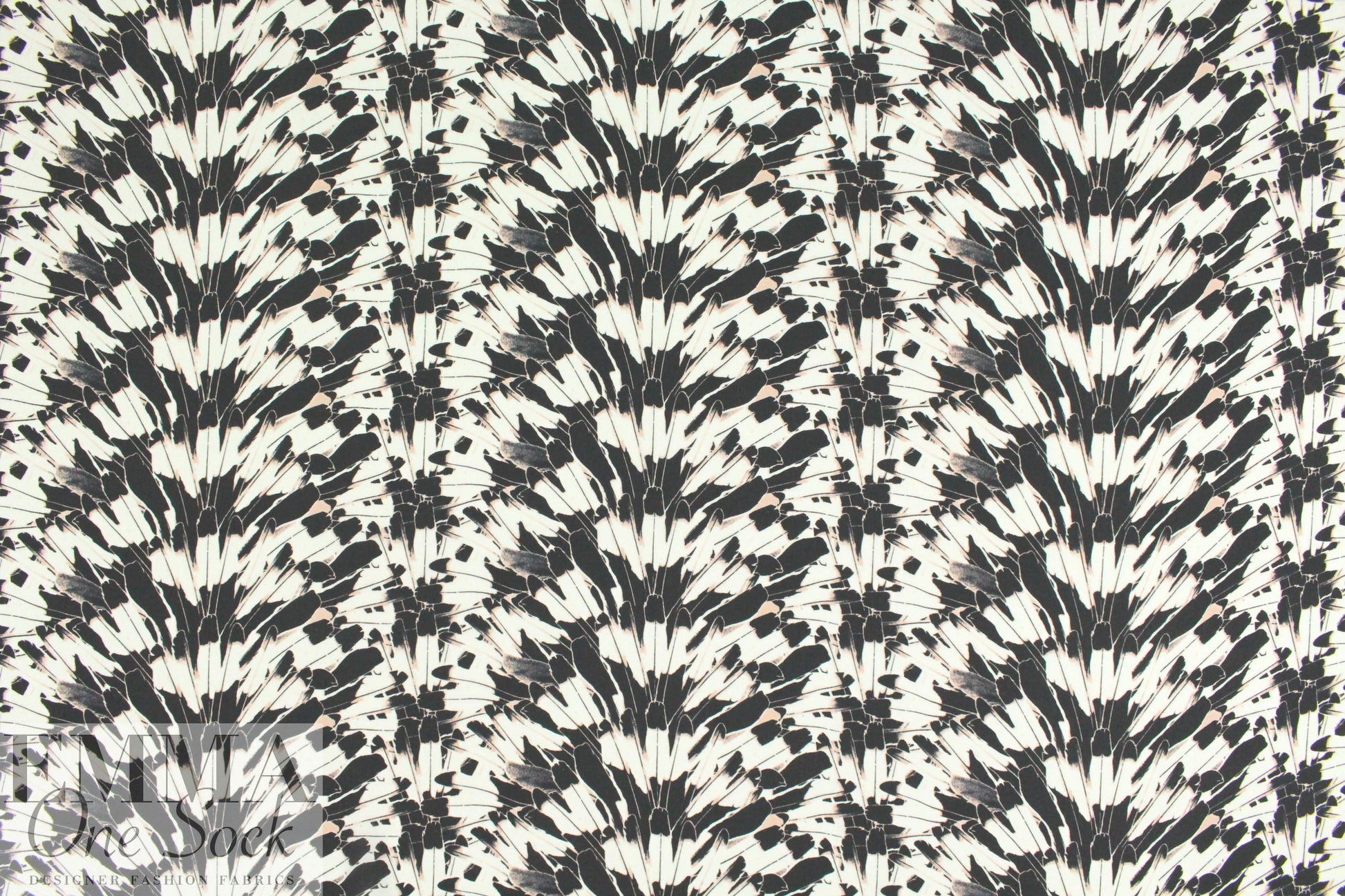 NY designer feathery rorschach silk chiffon 1.375 yd