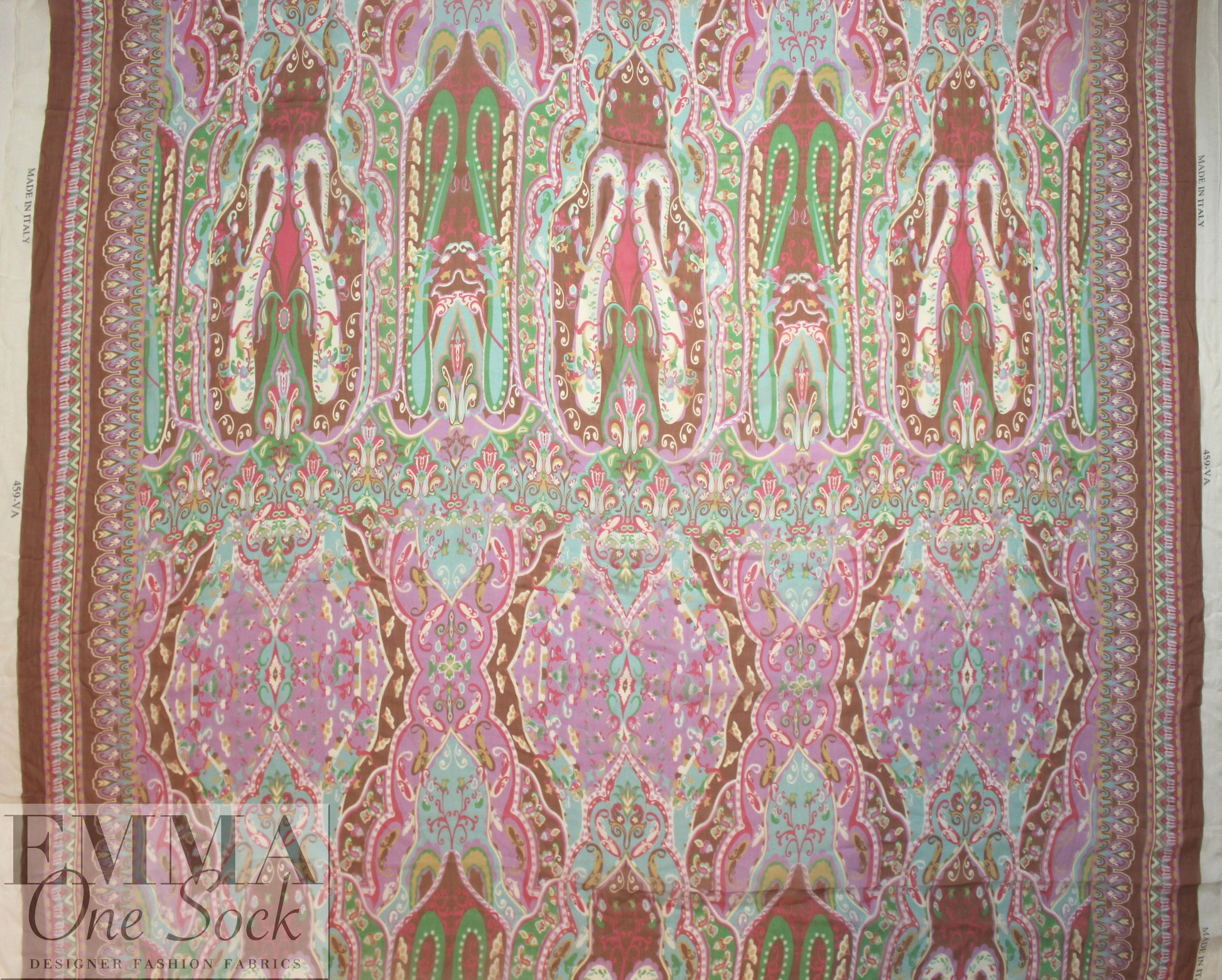 Italian decorative medallion paisley silk chiffon