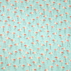 French deadstock 'flamingos on aqua' silk georgette