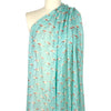 French deadstock 'flamingos on aqua' silk georgette