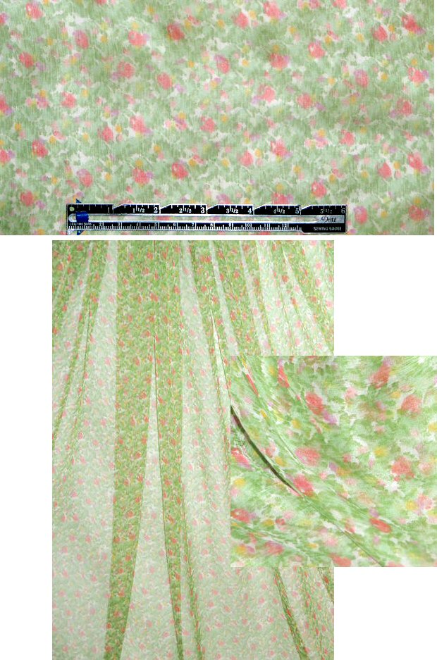 Sun0 impressionistic little floral silk chiffon