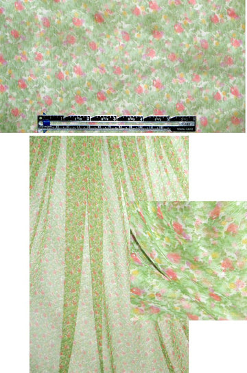 Sun0 impressionistic little floral silk chiffon