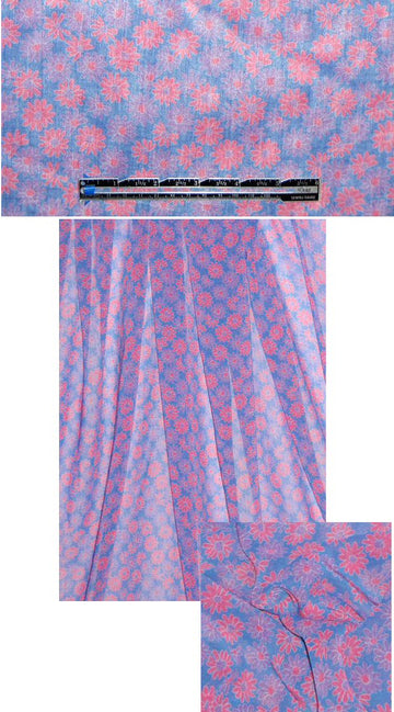 NY designer purple/rose little flower silk chiffon 1.125 yds
