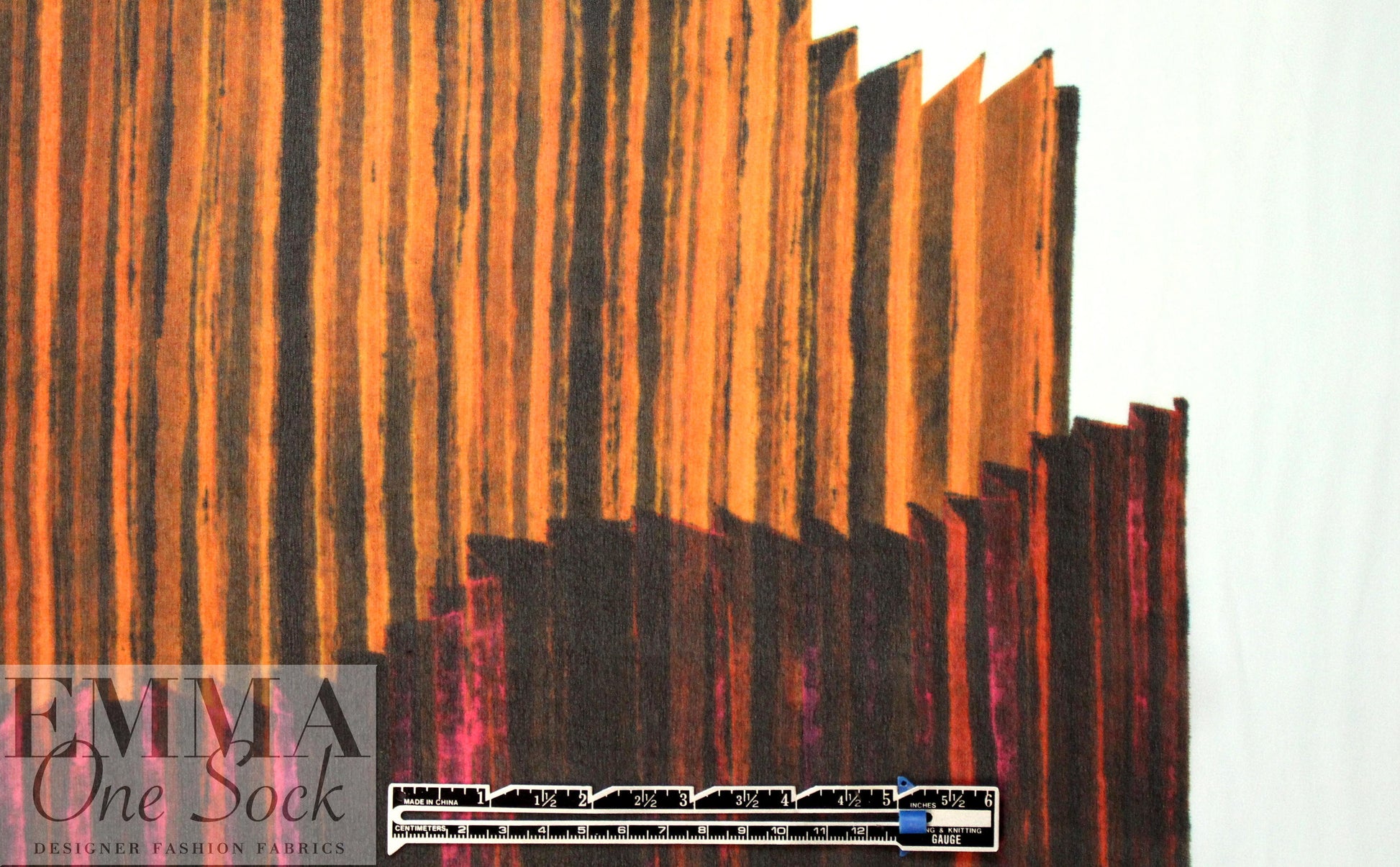 NY designer spice/magenta/indigo panel silk chiffon