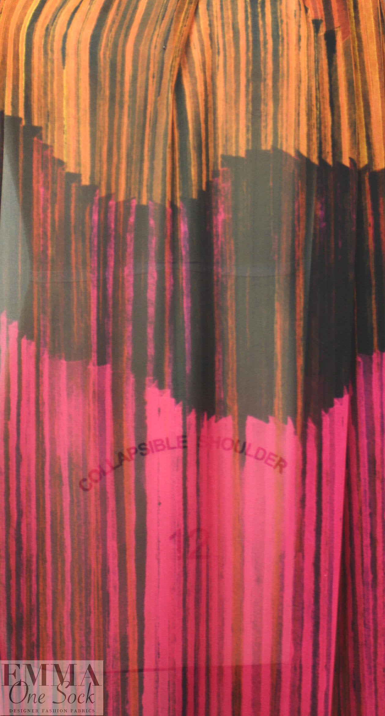 NY designer spice/magenta/indigo panel silk chiffon