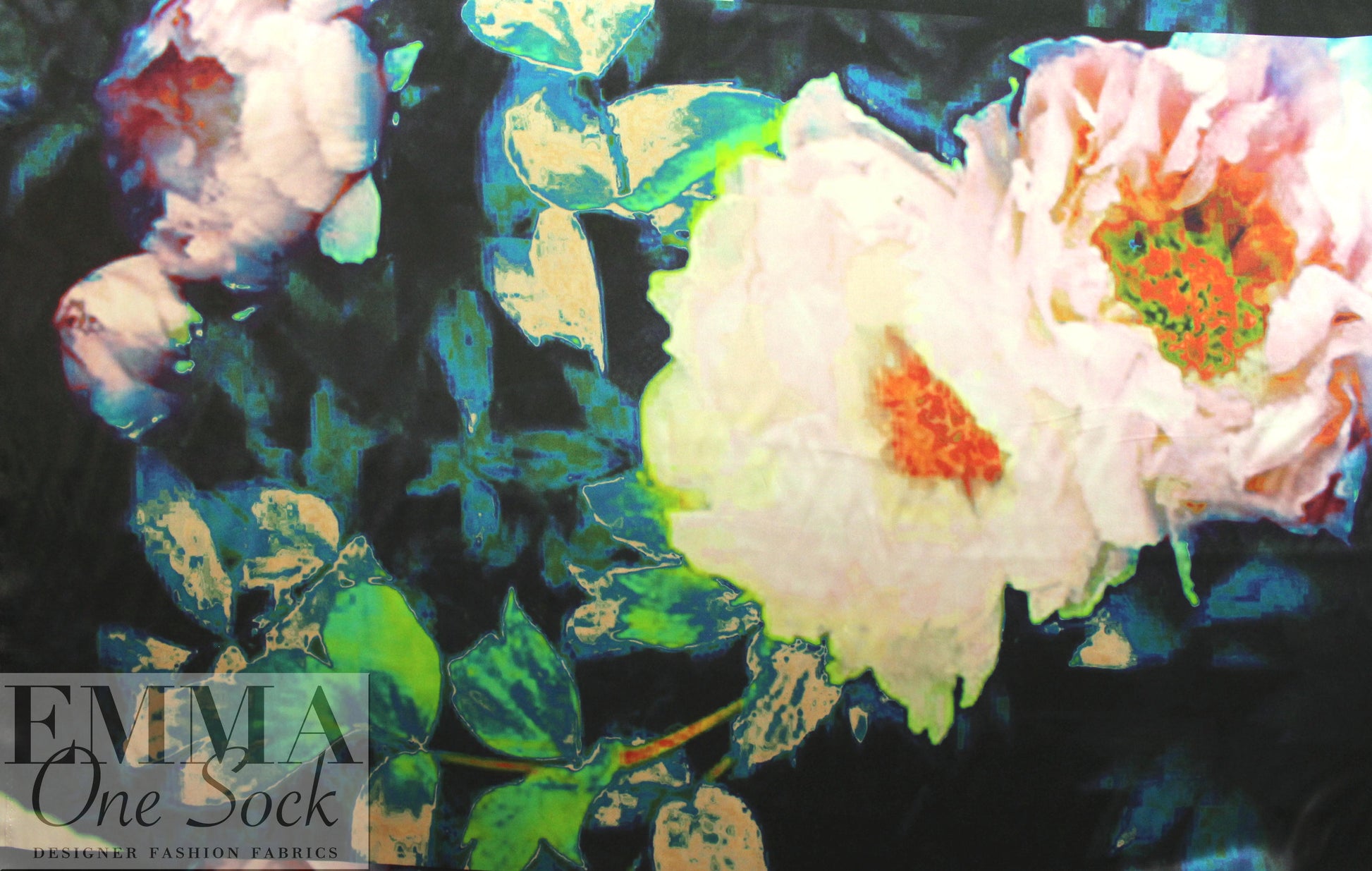 CA designer 'blossom dream' PANEL silk charmeuse .7 yds / 1 panel