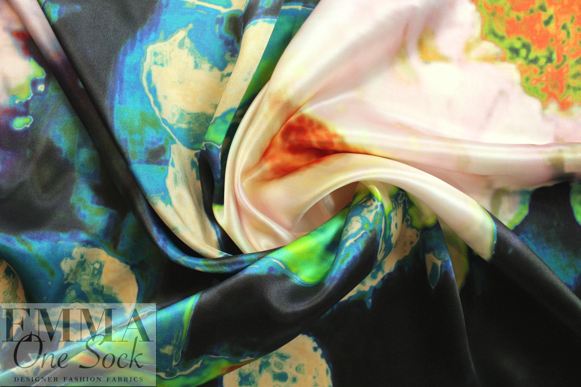 CA designer 'blossom dream' PANEL silk charmeuse .7 yds / 1 panel