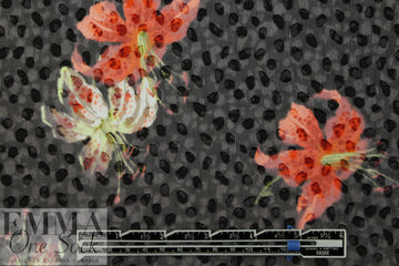 CA designer clipped weave daylily silk sheer woven