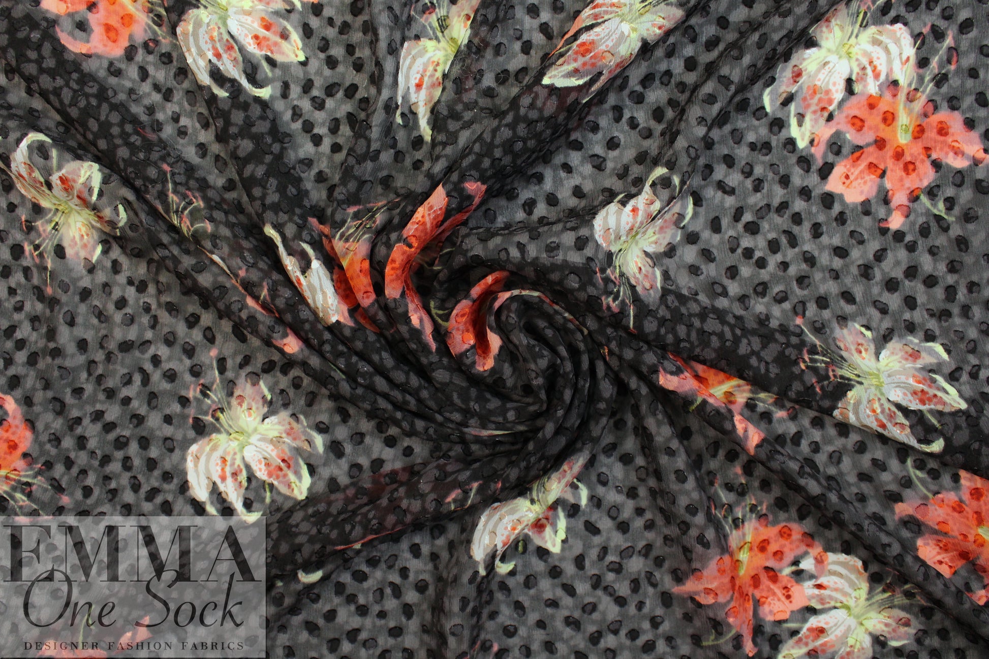 CA designer clipped weave daylily silk sheer woven 1.66 yd