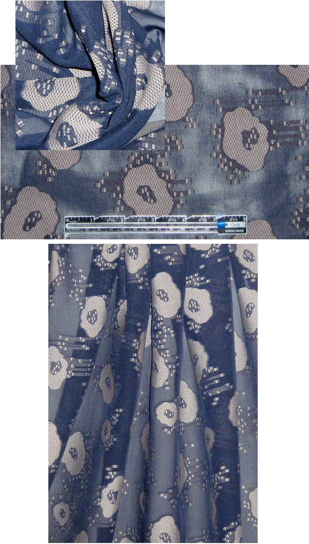 famous designer midnight/putty clipped silk voile