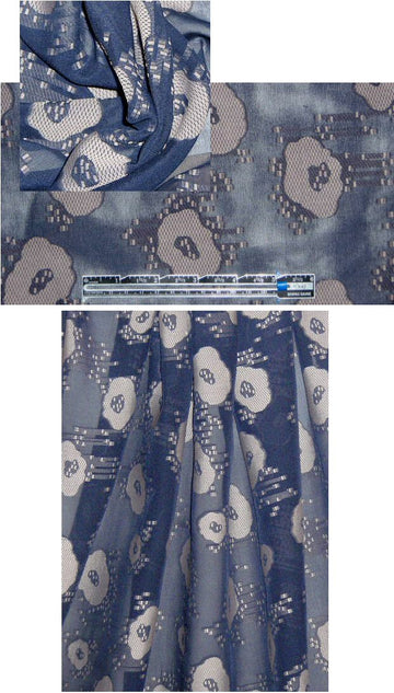 famous designer midnight/putty clipped silk voile 2 yds