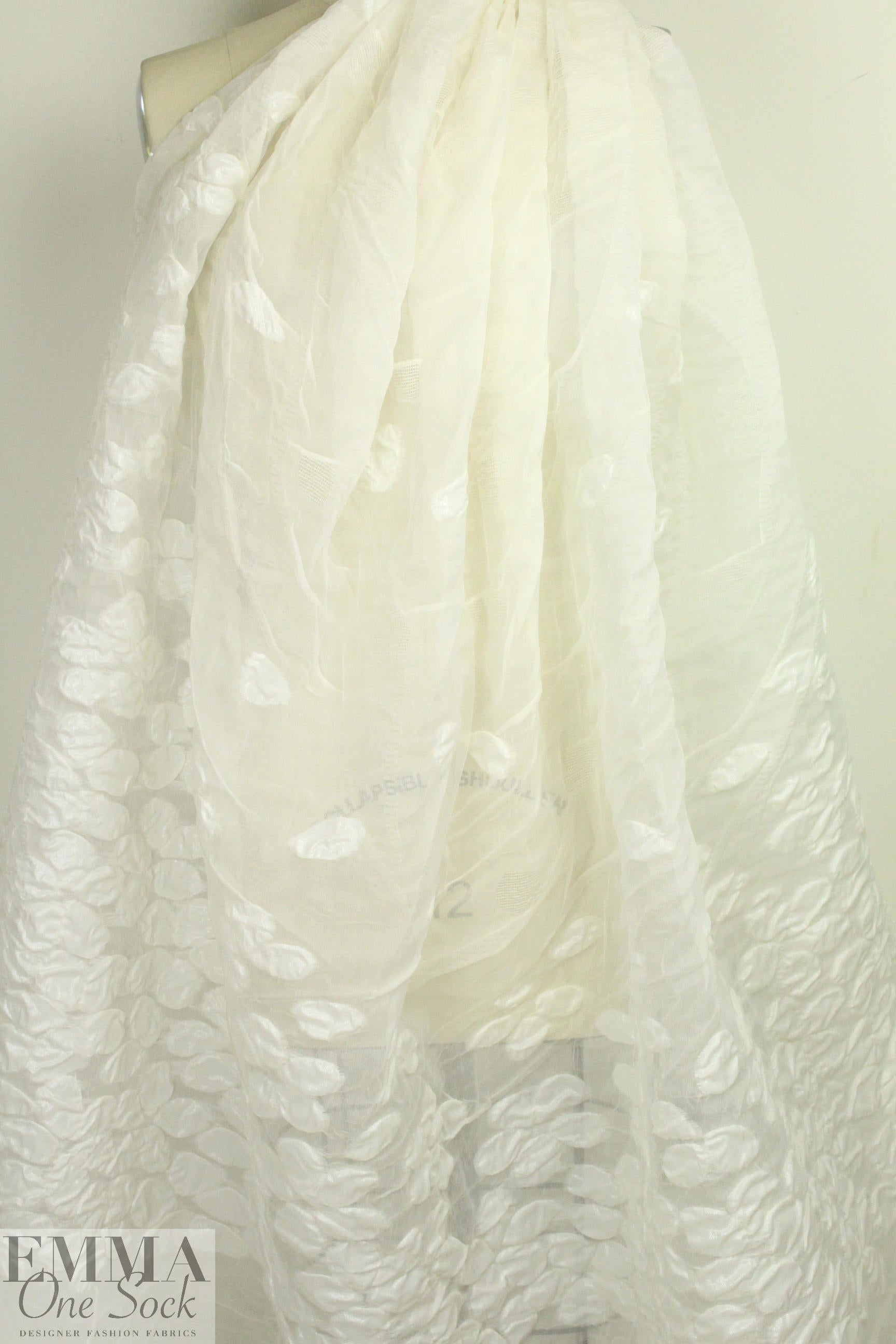 Carmen Marc Va1vo petal cascade cloque' panel 1.25 yds