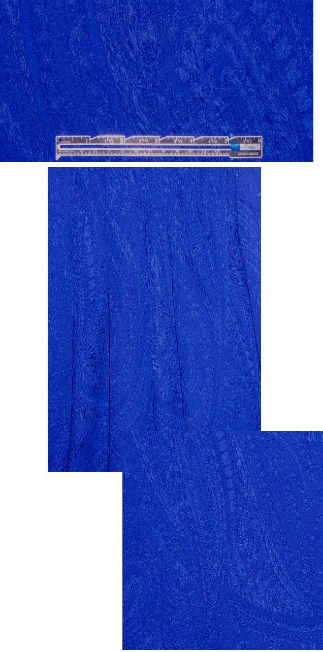 NY designer paisley silk cloque' - electric blue 1.875 yds