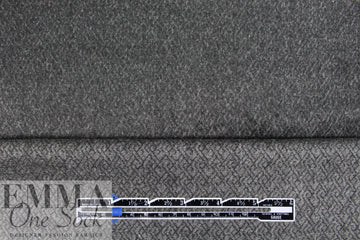 Italian all SILK! brushed graphic suiting - gray/black 1 yard