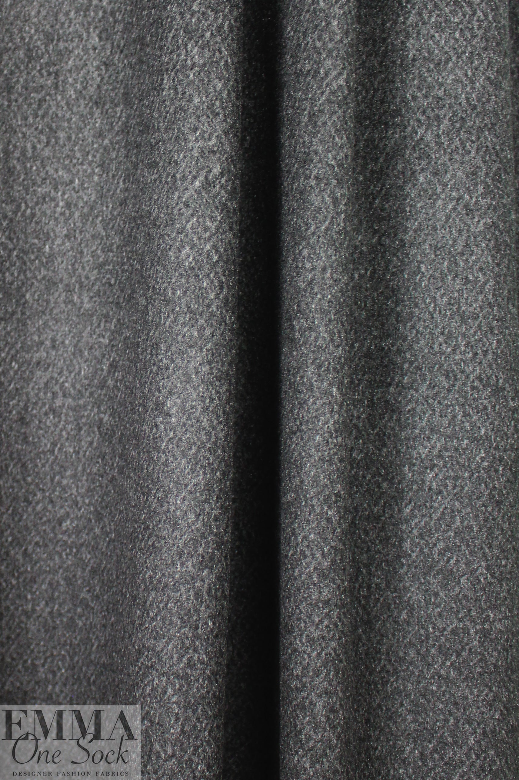 Italian all SILK! brushed graphic suiting - gray/black 1.375 yds