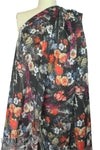 Italian textured silk/cotton voile - chiaroscuro floral 1.375 yd