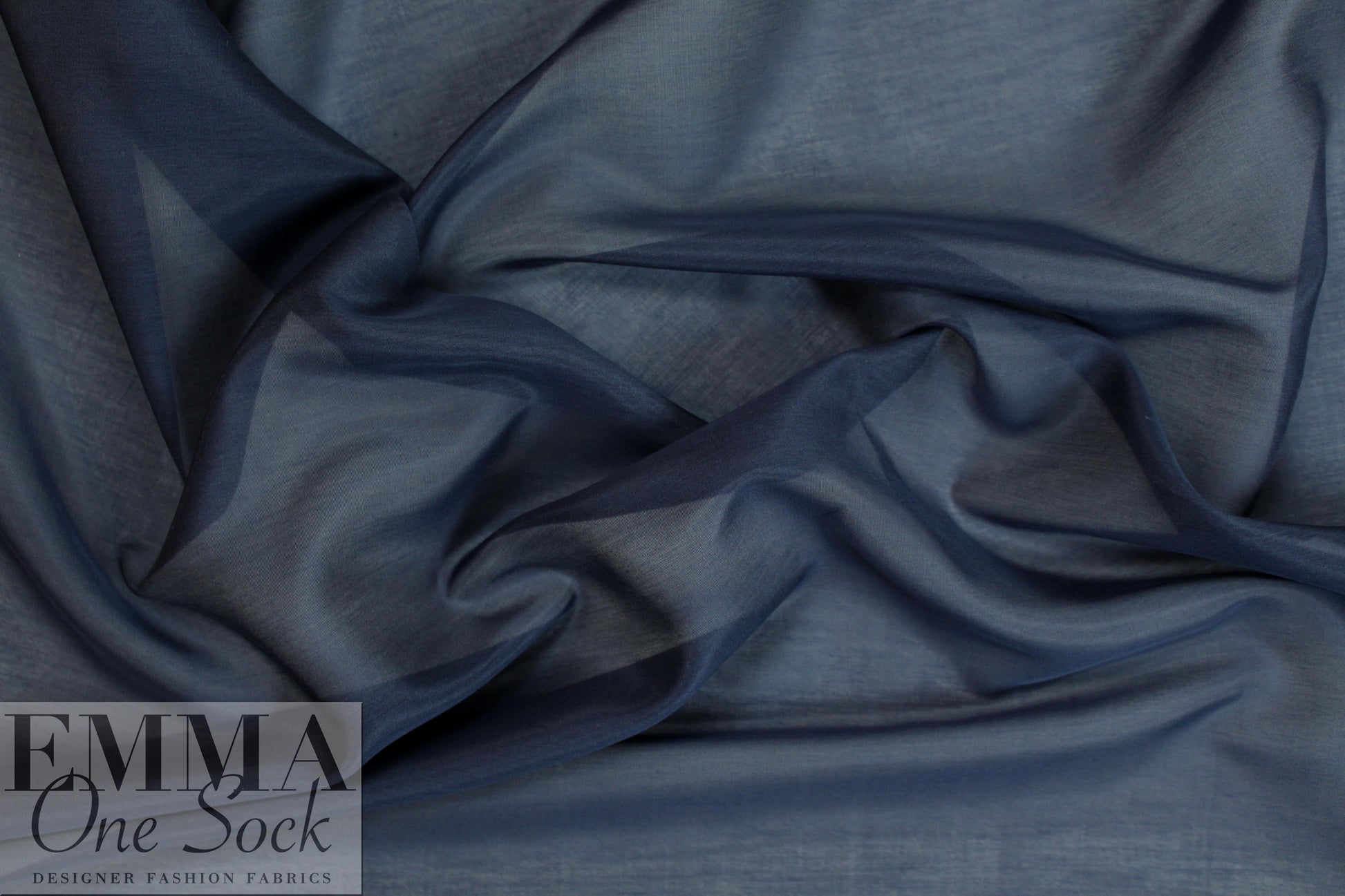 lightweight silk/cotton voile - marine blue 3 yd