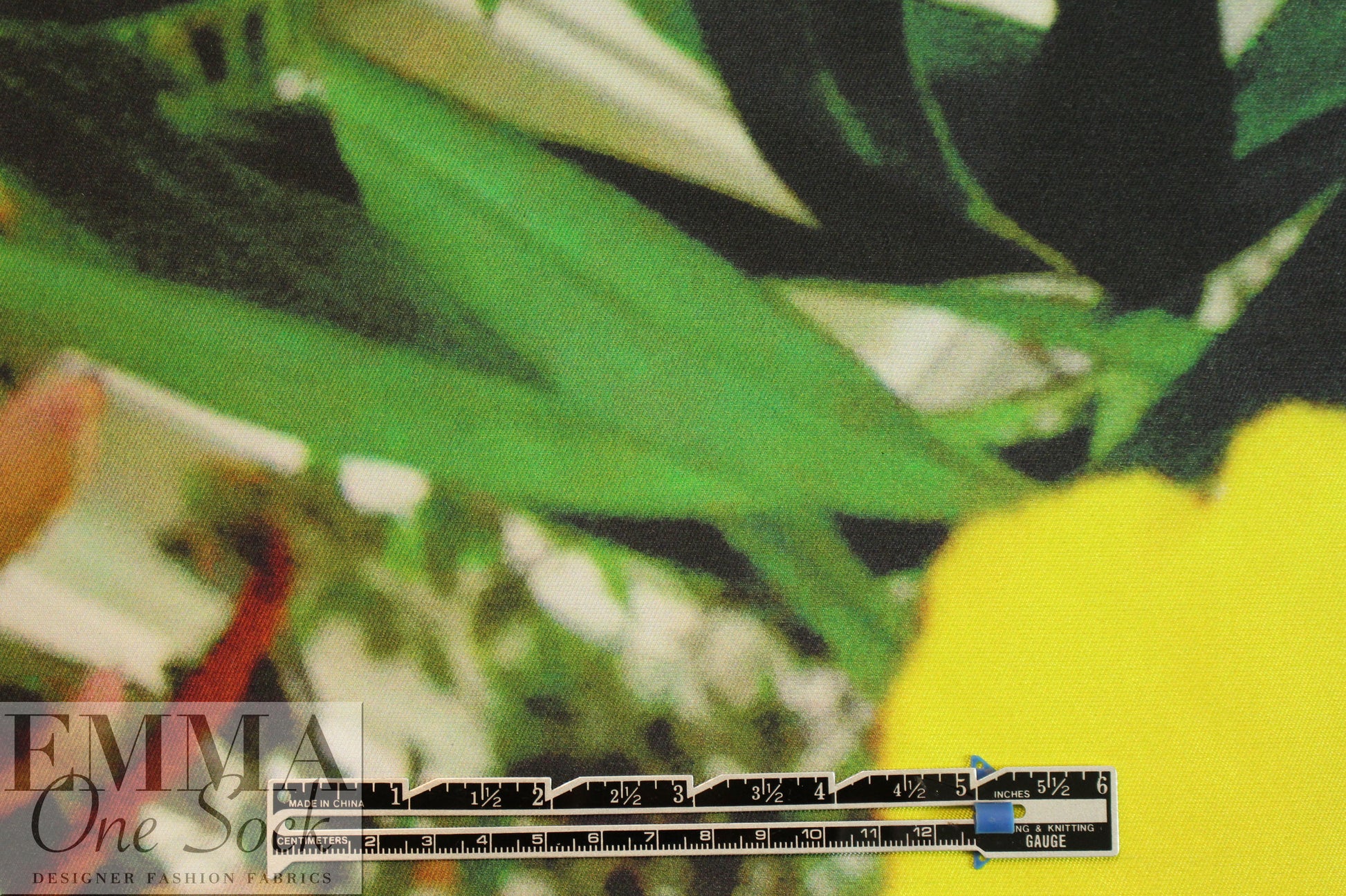 CA designer lemon garden fantasy silk/cotton panel woven