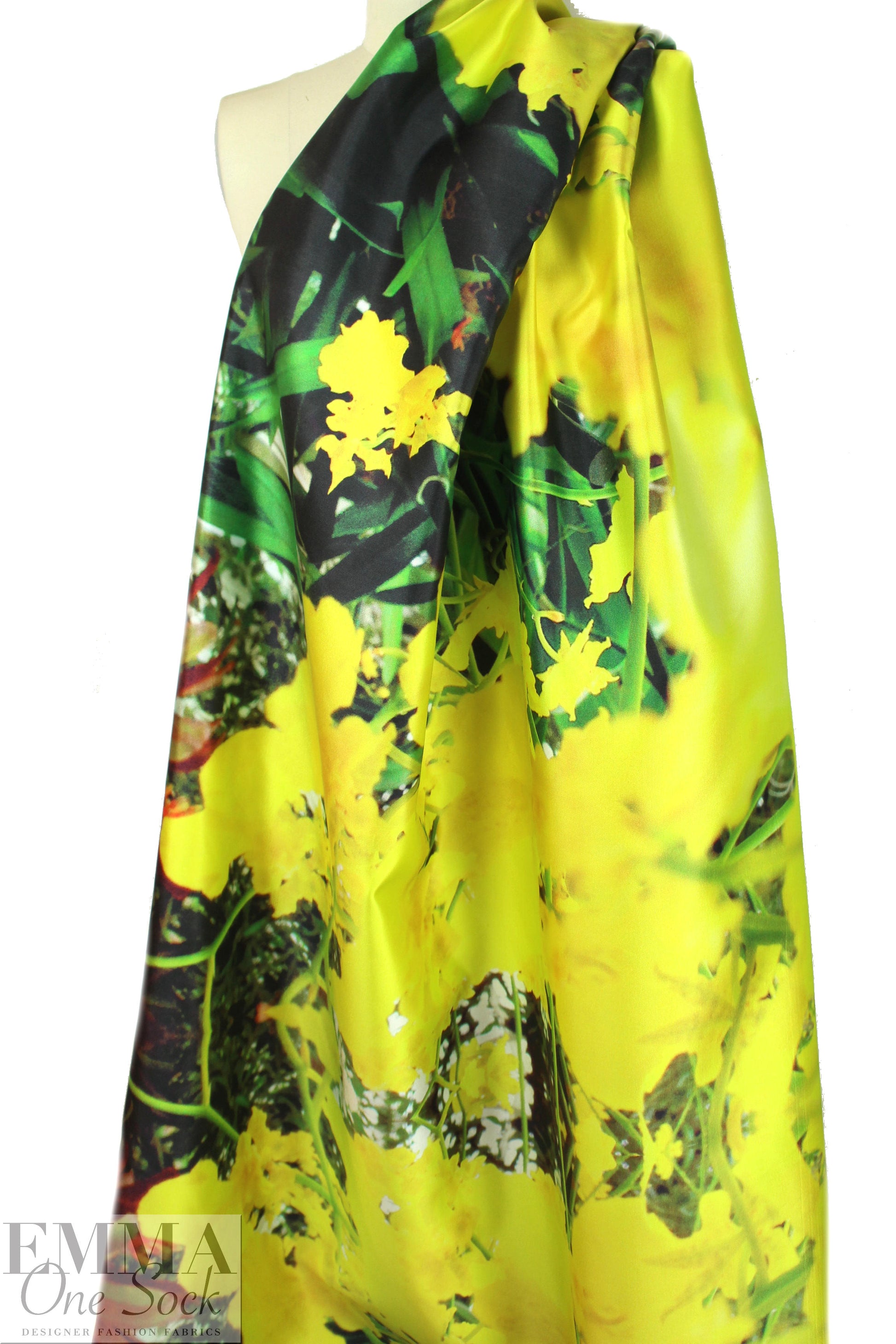CA designer lemon garden fantasy silk/cotton panel woven