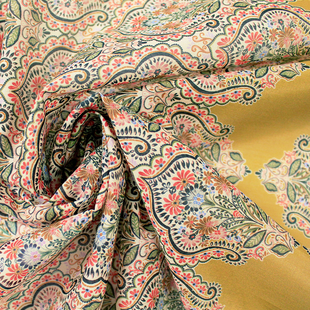 CA designer 'lantern medallion' silk/cotton voile 2 yd