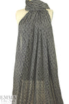 Italian silk/viscose semi-sheer woven - b/w graphic