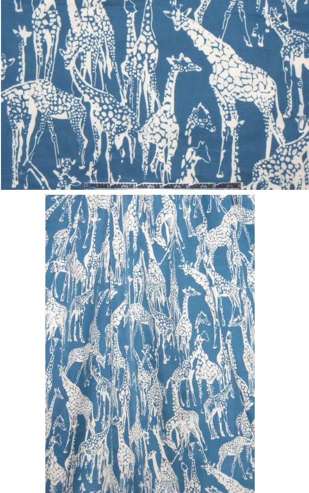 CA designer silk/cotton giraffe print woven