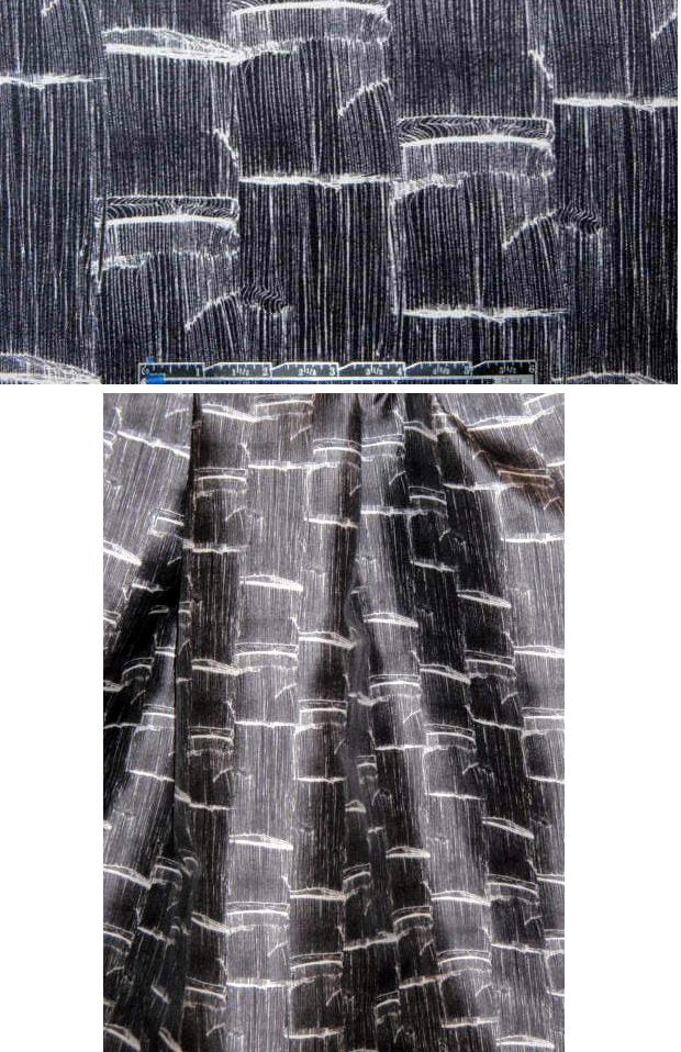 Italian edgy abstract print cotton/silk gazar