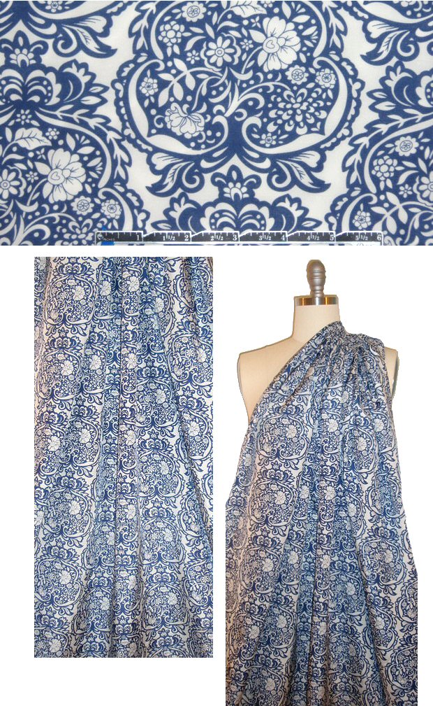 CA designer floral medallion cotton/silk woven