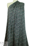 Italian silk crepe de chine - peach/mint little floral