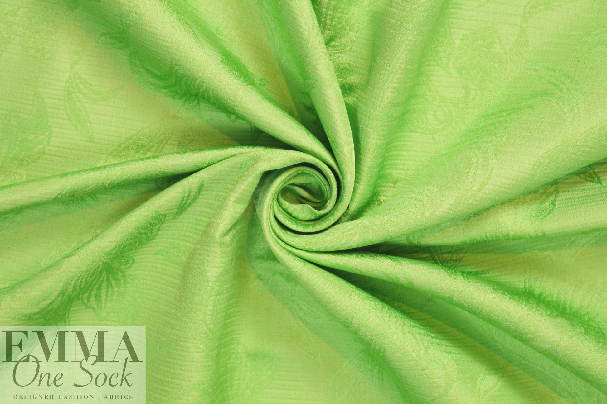 Italian silk/cotton jacquard - lime floral