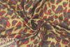 Italian red/tan/gray animal print silk/cotton voile