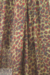 Italian red/tan/gray animal print silk/cotton voile