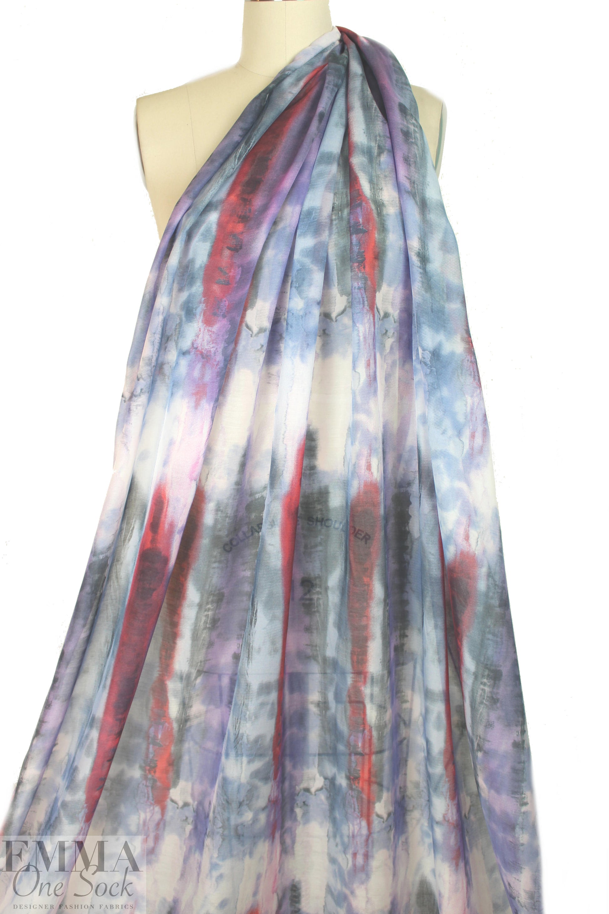 Italian tie dye abstract cotton/silk voile