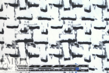 CA designer black/white inky graphic silk/cotton voile