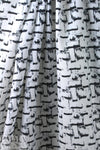 CA designer black/white inky graphic silk/cotton voile