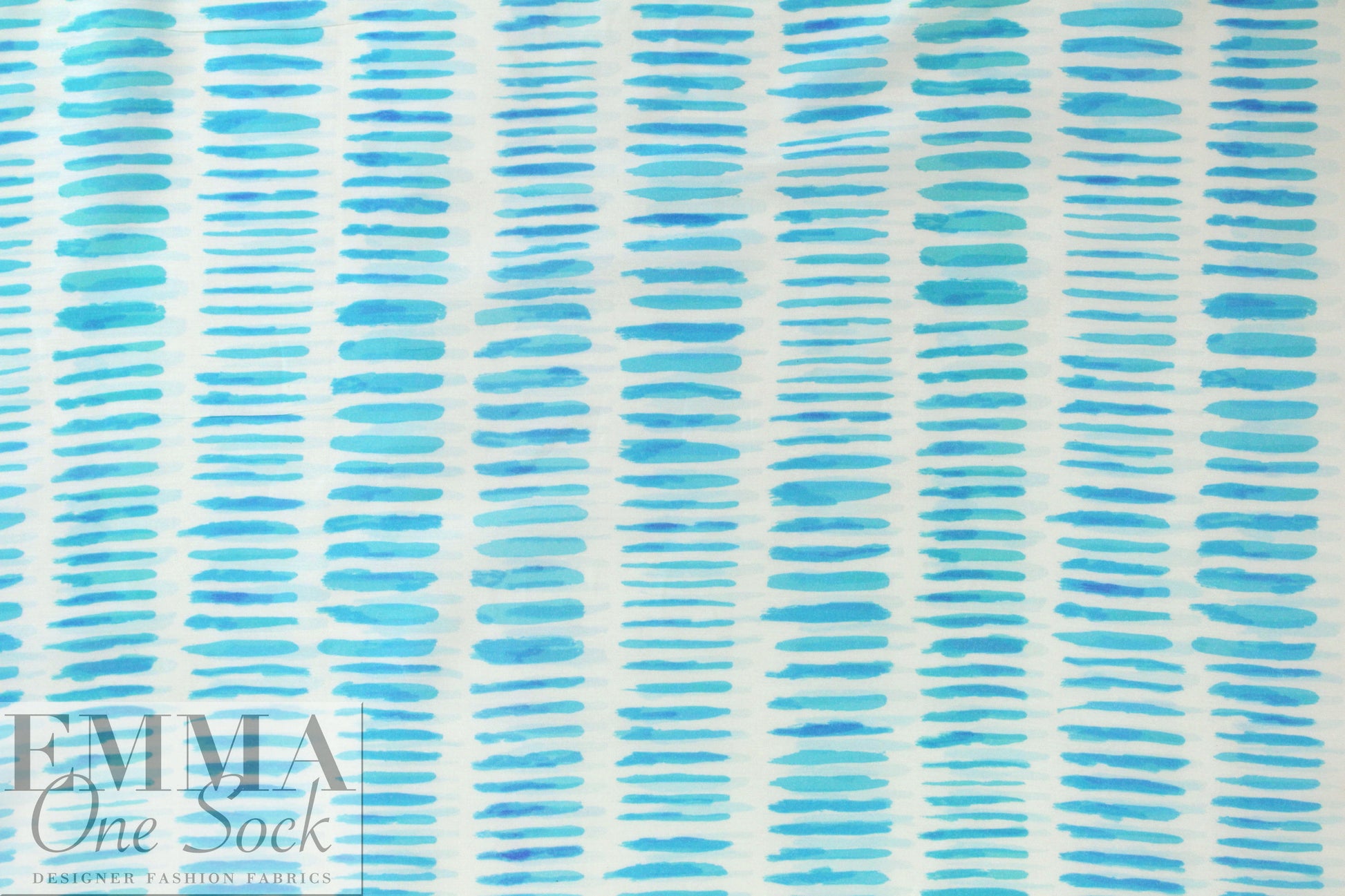 CA designer turquoise dash silk/cotton voile .75 yds