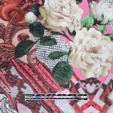 French 'floral paisley montage' cotton/silk voile 1 yard